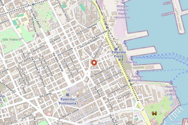 Map showing Trattoria Piccolo Napoli in Palermo
