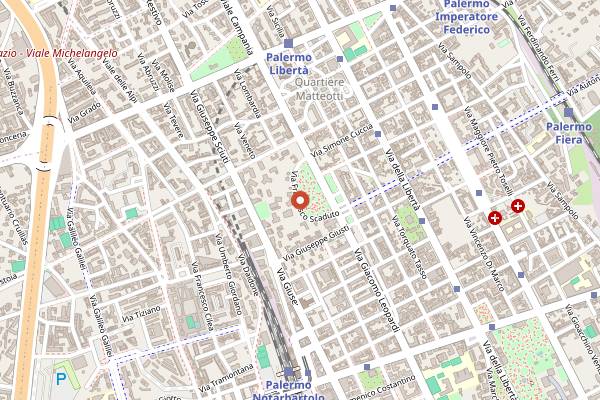 Map showing La Cuba in Palermo