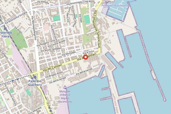 Map showing Mercato Ittico di Palermo in Palermo