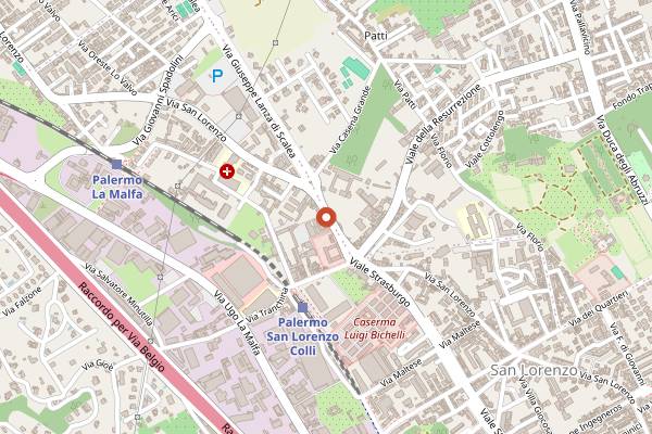 Map showing Sanlorenzo Mercato in Palermo