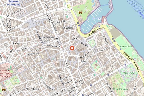 Map showing Botteghe Colletti in Palermo