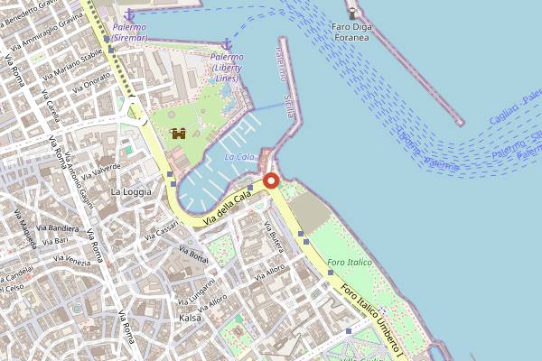 Map showing Nautoscopio (Nauto) in Palermo