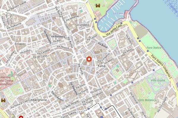 Map showing Osteria Ballaro in Palermo