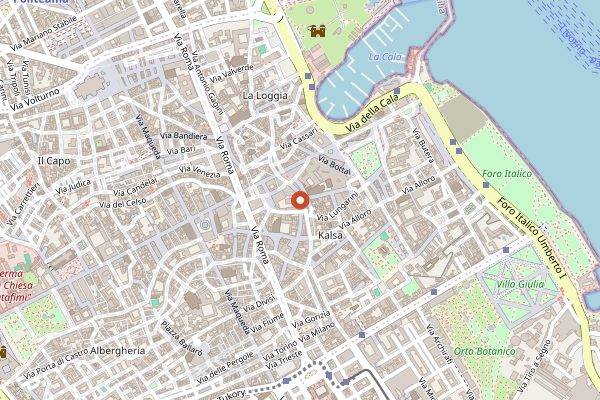 Map showing Antica Focacceria San Francesco in Palermo