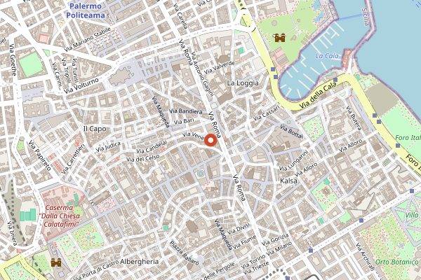 Map showing Trattoria Al Ferro di Cavallo in Palermo