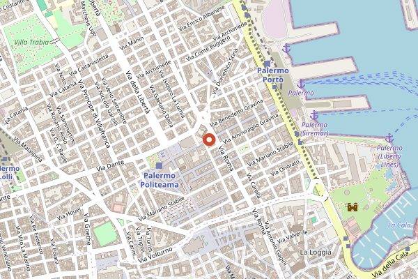 Map showing Osteria Lo Bianco in Palermo