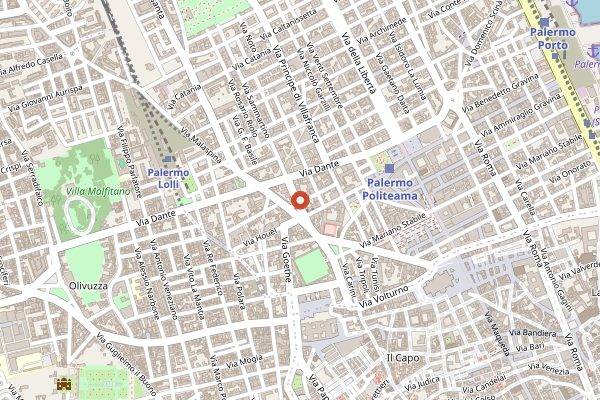 Map showing Osteria Mercede in Palermo