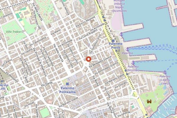 Map showing Trattoria Da Pino in Palermo