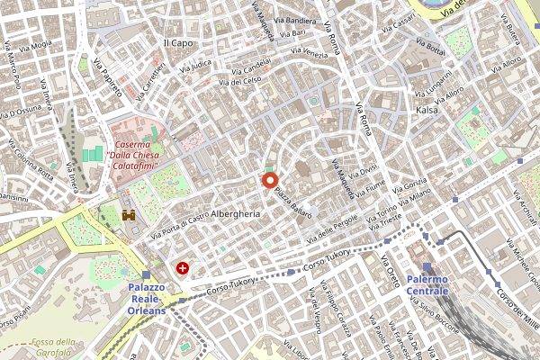 Map showing Panelle e Crocche del Ballaro in Palermo