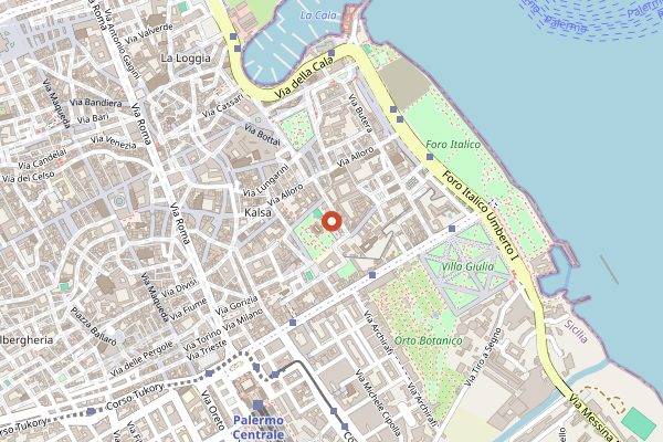 Map showing Friggitoria Chiluzzo in Palermo