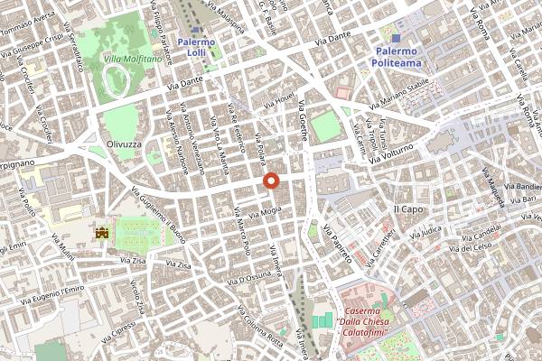 Map showing Nino U' Ballerino in Palermo