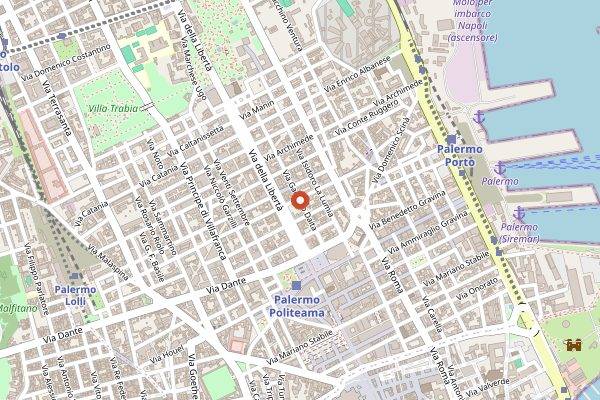 Map showing A'Putia Salumeria Panini e Vini in Palermo