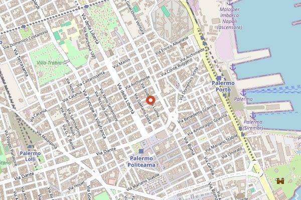 Map showing Enosteria Sicula in Palermo