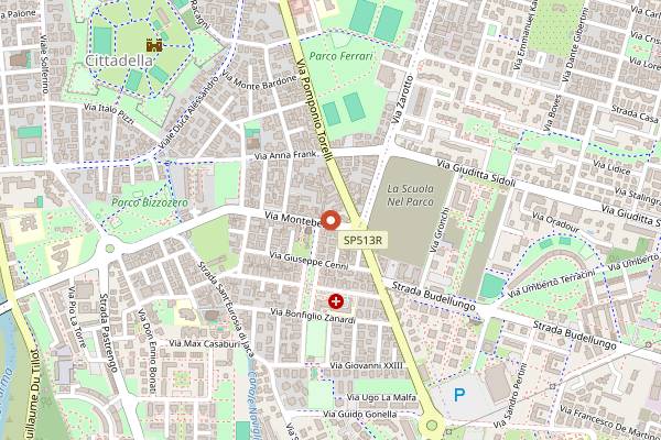 Map showing Pasticceria Battistini in Parma