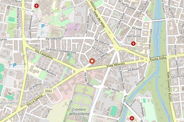 Map showing Highlander Pub in Parma