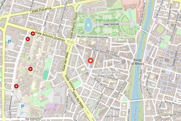 Map showing Vecchie Maniere in Parma