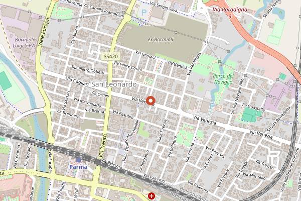 Map showing Gelateria OK in Parma