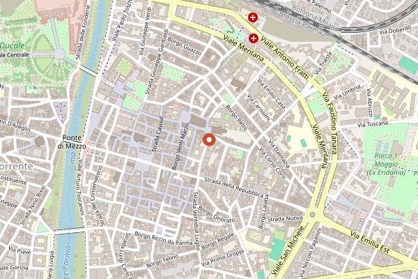 Map showing K2 Gelateria in Parma