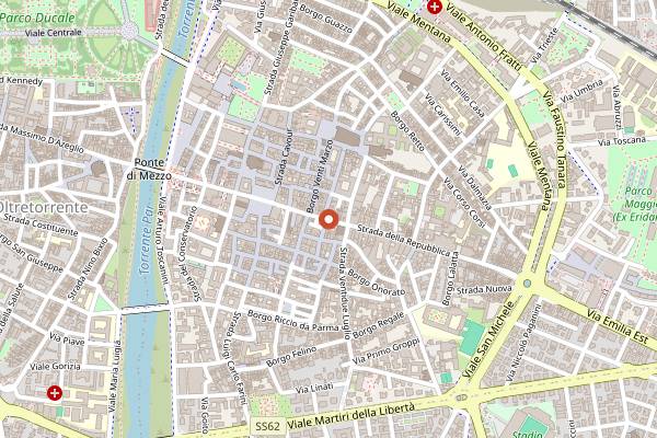 Map showing Pasticceria Cocconi in Parma