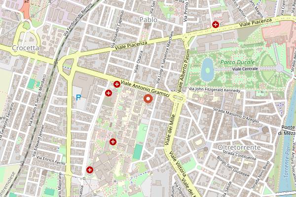 Map showing IRamen in Parma