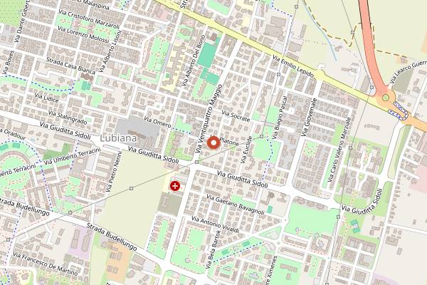 Map showing La Corriera Stravagante in Parma