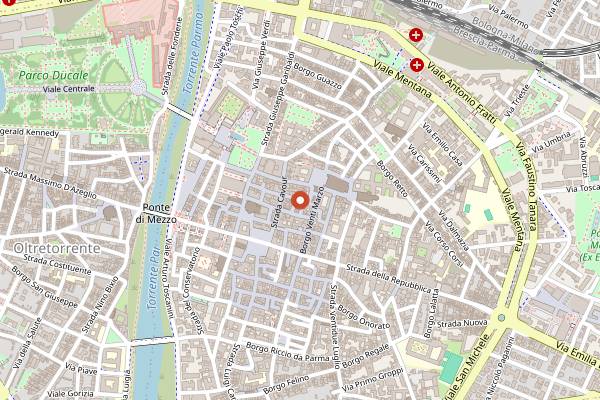 Map showing Ristorante La Forchetta in Parma