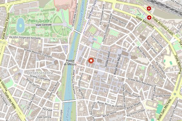 Map showing Torrefazione Gallo in Parma