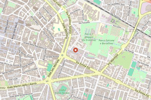 Map showing Academia Barilla in Parma