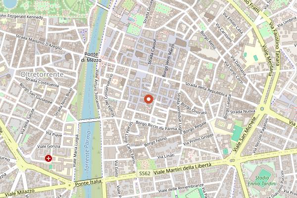Map showing Officina Alimentare Dedicata in Parma