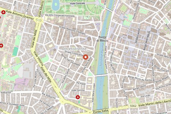 Map showing Vision's Cafe in Parma