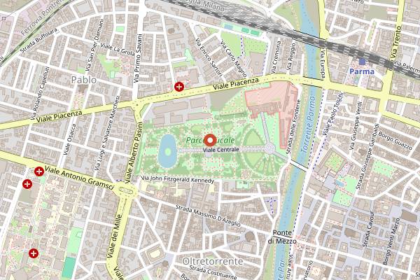 Map showing Parma Street Food Festival in Parma