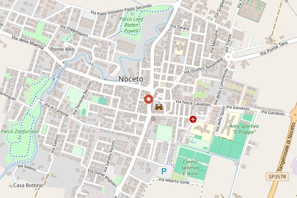 Map showing Palazzo Utini in Parma