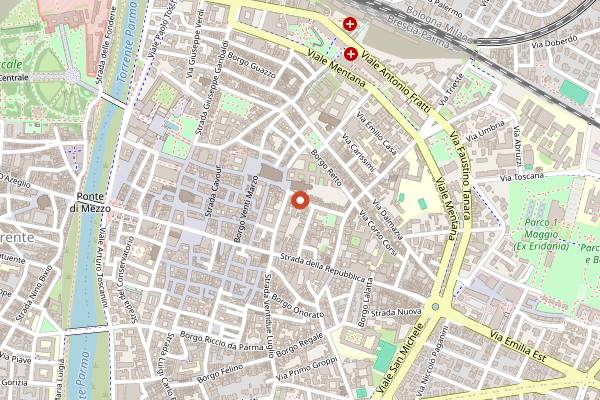 Map showing Osteria dello Zingaro in Parma