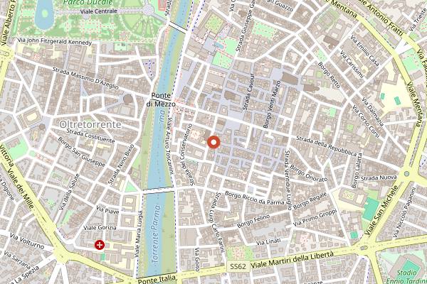 Map showing Croce di Malta in Parma