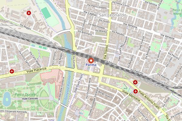 Map showing Trattoria Corrieri in Parma