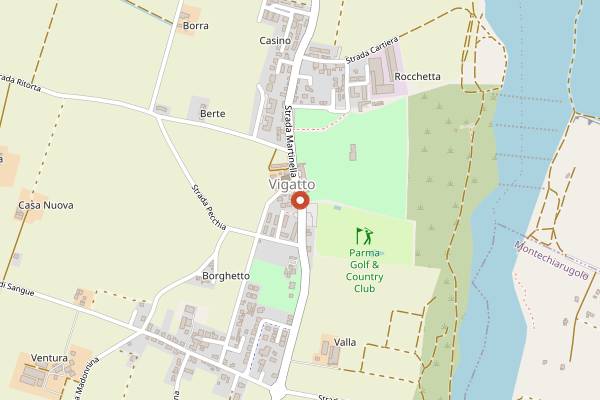 Map showing Trattoria del Grillo in Parma