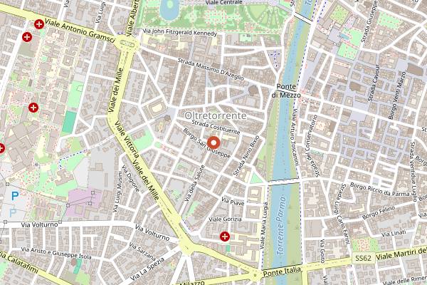 Map showing Trattoria Il Cortile in Parma