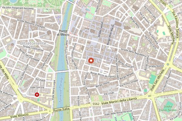 Map showing Trattoria Sorelle Picchi in Parma