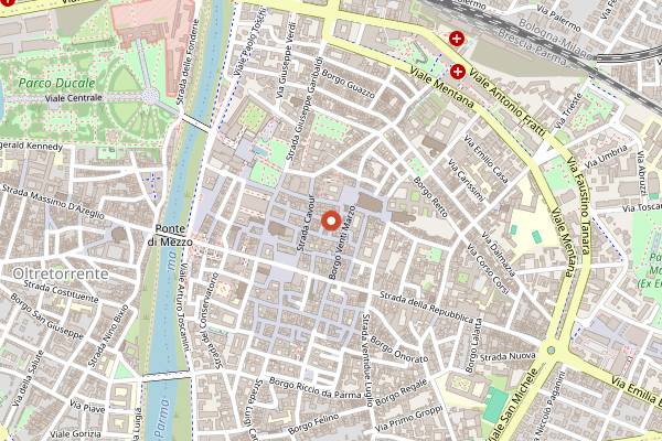Map showing Tra l'Uss e l'Asa in Parma