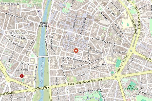 Map showing Ombre Rosse in Parma
