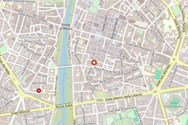 Map showing Vineria Giramondo in Parma