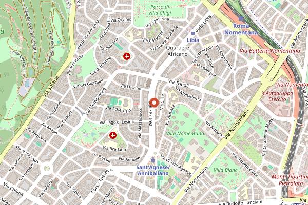 Map showing Bakery M in Rome