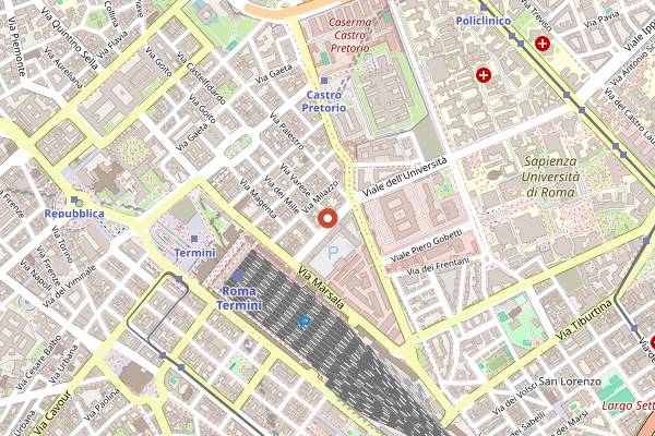 Map showing La Pasticciera in Rome