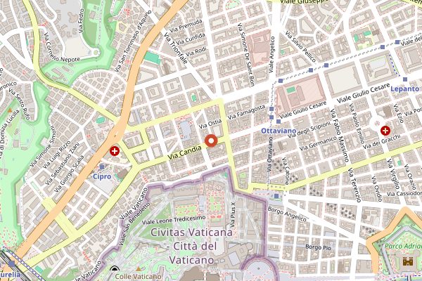 Map showing Panificio Mosca in Rome