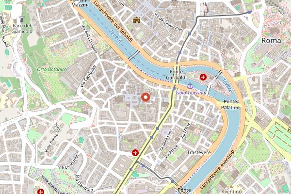Map showing Baccanale Trastevere in Rome