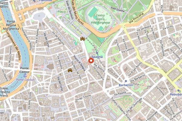 Map showing Carmen's Bar in Rome