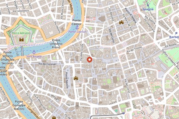 Map showing Club Derriere in Rome