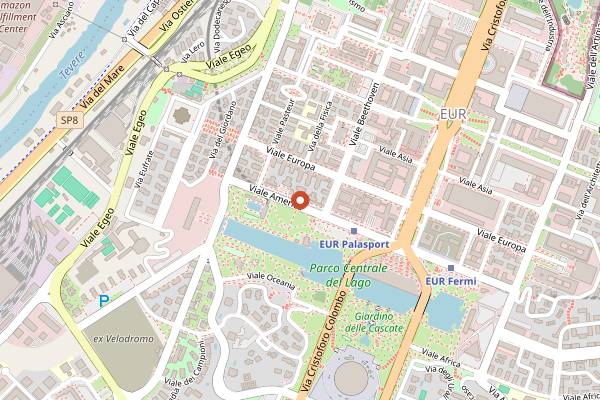 Map showing Tiki Bar in Rome