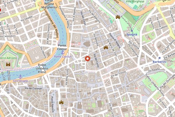 Map showing Ciampini in Rome