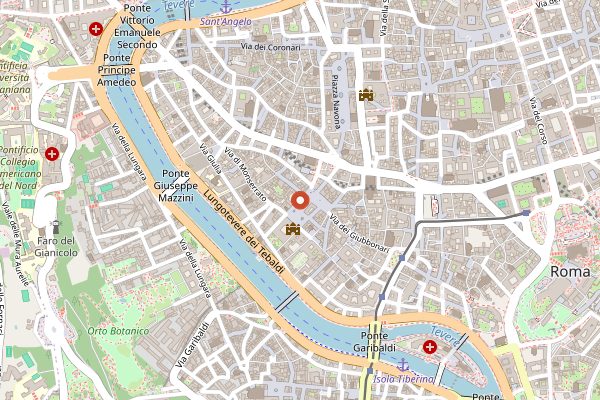 Map showing Forno Campo de' Fiori in Rome